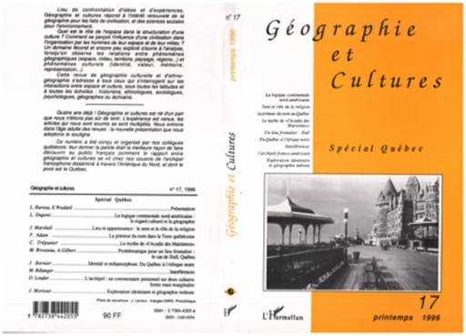 Géographie et cultures n°17 -  - Editions L'Harmattan