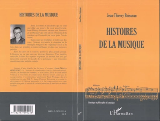 Histoires de la musique - Jean-Thierry Boisseau - Editions L'Harmattan