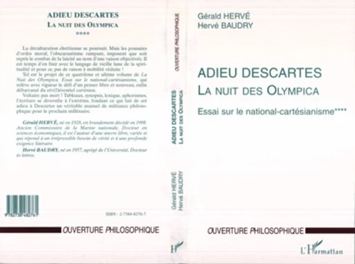 ADIEU DESCARTES - Gérald Hervé, Hervé Baudry - Editions L'Harmattan