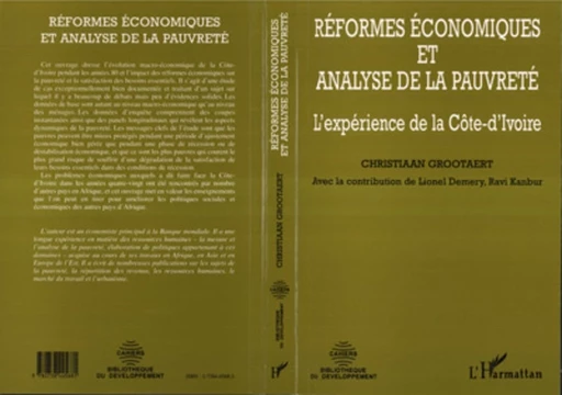 Réformes économiques et analyse de la pauvreté - Christian Grootaert - Editions L'Harmattan