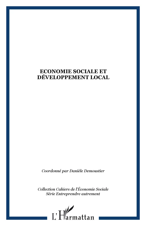 Economie sociale et développement local -  - Editions L'Harmattan