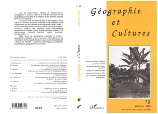 Géographie et cultures n°19 -  - Editions L'Harmattan