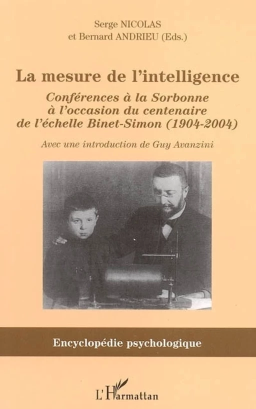 La mesure de l'intelligence - Serge Nicolas, Bernard Andrieu - Editions L'Harmattan