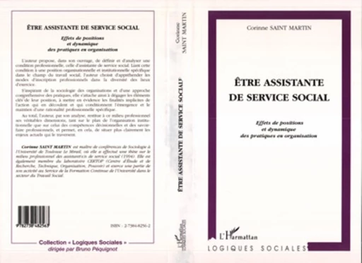 ETRE ASSISTANTE DE SERVICE SOCIAL - Corinne Saint-Martin - Editions L'Harmattan