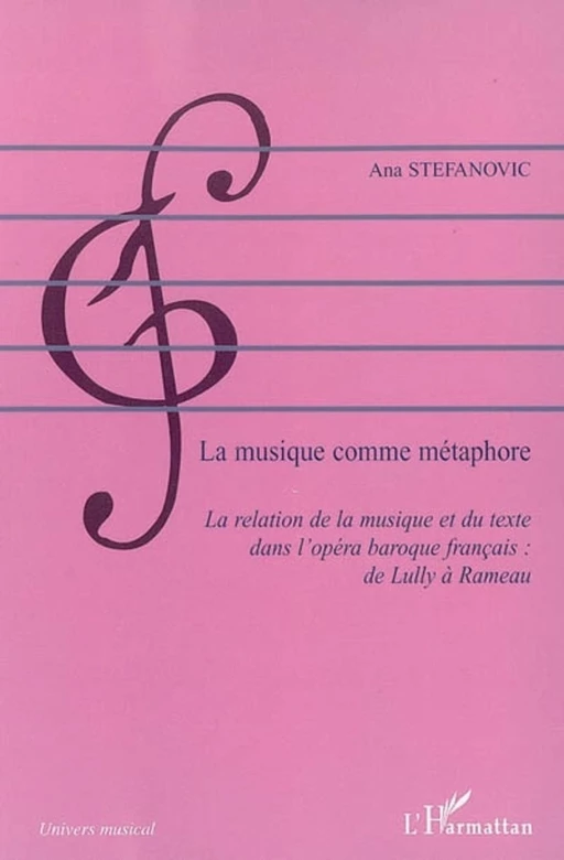 La musique comme métaphore - Ana Stefanovic - Editions L'Harmattan