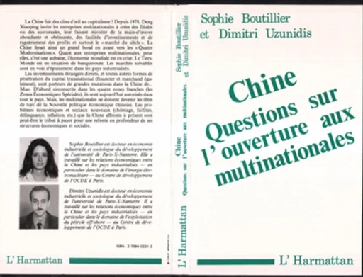 Chine, questions sur l'ouverture aux multinationales - Sophie Boutillier - Editions L'Harmattan