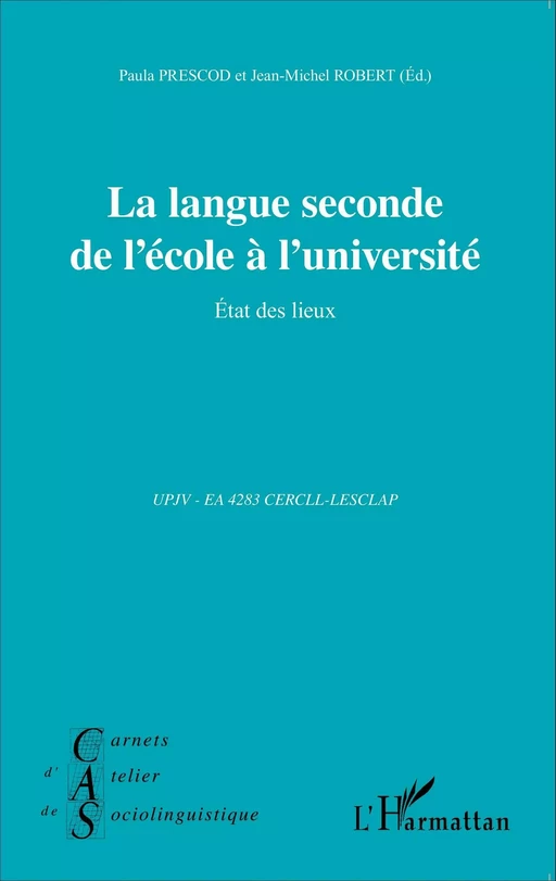 La langue seconde de l'école à l'université -  - Editions L'Harmattan