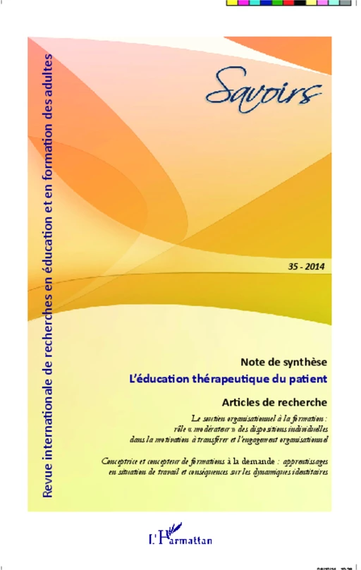 L'éducation thérapeutique du patient - Isabelle Bosset, Régine Clottu, Joris Thievenaz, Étienne Bourgeois - Editions L'Harmattan