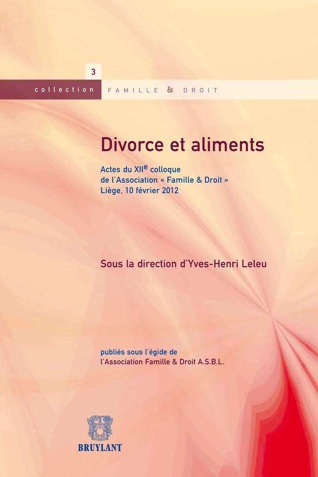 Divorce et aliments -  - Bruylant