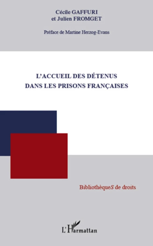 L'accueil des détenus dans les prisons françaises - Cécile Gaffuri, Julien Fromget - Editions L'Harmattan