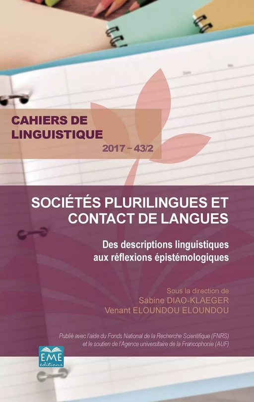 Sociétés plurilingues et contact de langues - Sabine Diao Klager, Venant Eloundou Eloundou - EME Editions