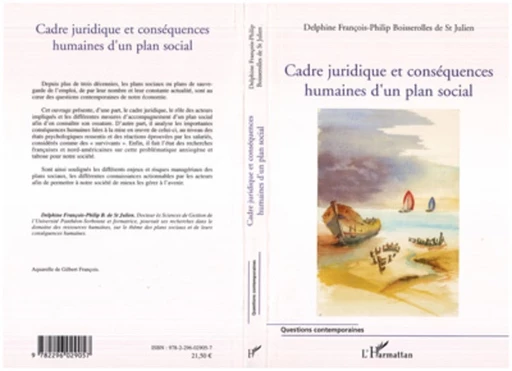 Cadre juridique et conséquences humaines d'un plan social - Delphine boisserolles de st julien - Editions L'Harmattan