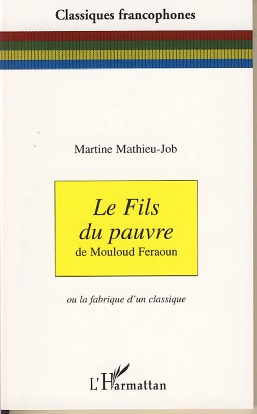 Le fils du pauvre - Martine Mathieu Job - Editions L'Harmattan