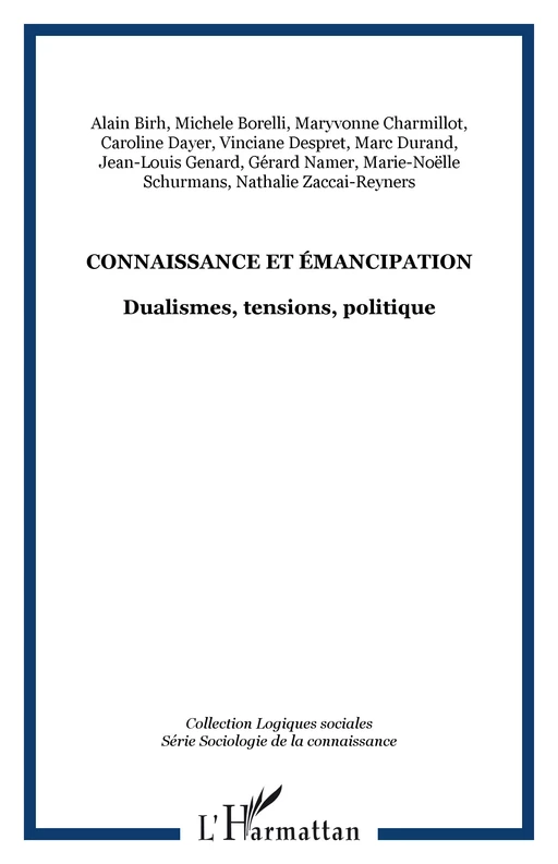 Connaissance et émancipation - Maryvonne Charmillot - Editions L'Harmattan