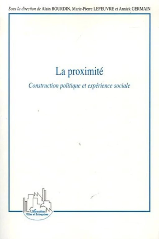 La proximité -  - Editions L'Harmattan