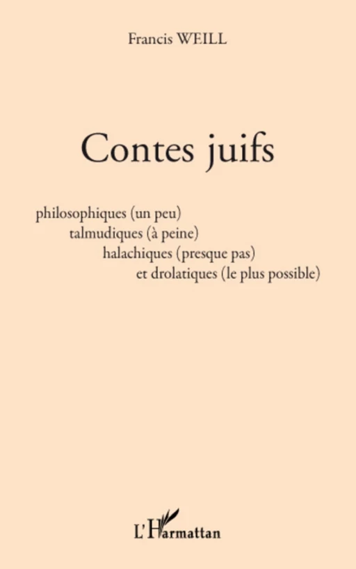 Contes juifs - Francis Weill - Editions L'Harmattan