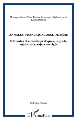 Annales, français, classe de 3ème