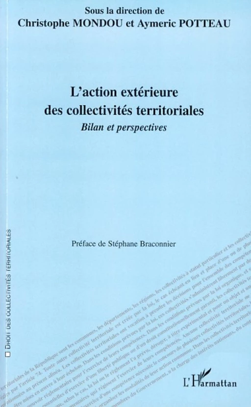 L'action extérieure des collectivités territoriales -  - Editions L'Harmattan