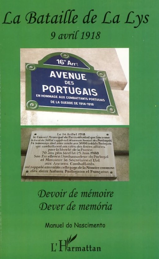 La Bataille de la Lys - Manuel Do Nascimento - Editions L'Harmattan