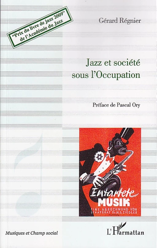 Jazz et société sous l'Occupation - Gérard Regnier - Editions L'Harmattan