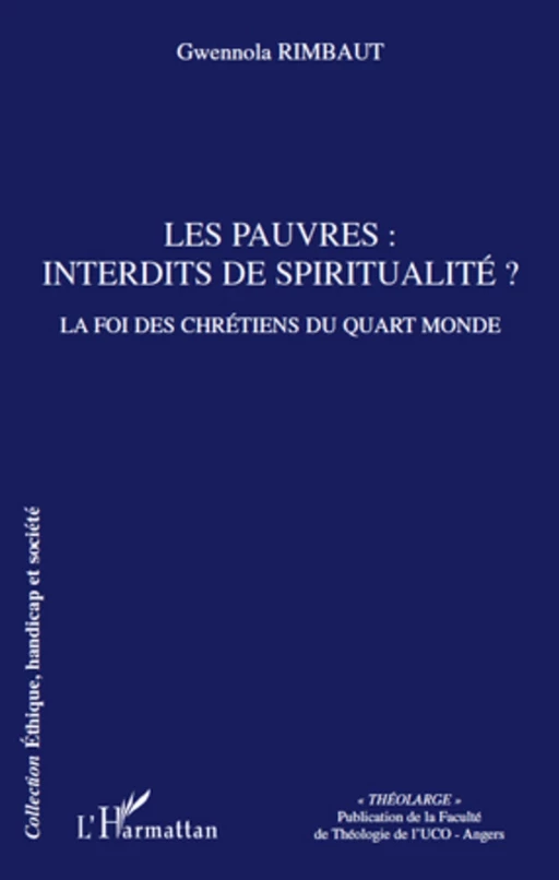 Les pauvres: interdits de spiritualité? - Gwennola Rimbaut - Editions L'Harmattan