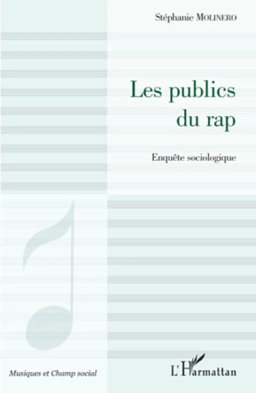 Les publics du rap - Stéphanie Molinero - Editions L'Harmattan