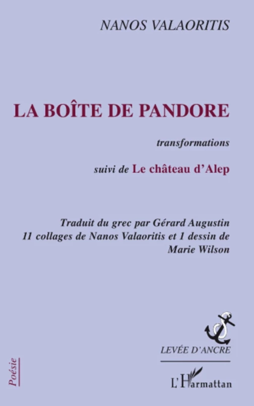 La boîte de Pandore - Nanos Valaoritis - Editions L'Harmattan