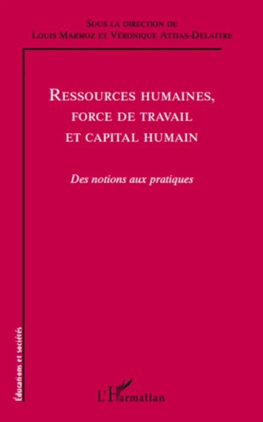 Ressources humaines, force de travail et capital humain -  - Editions L'Harmattan