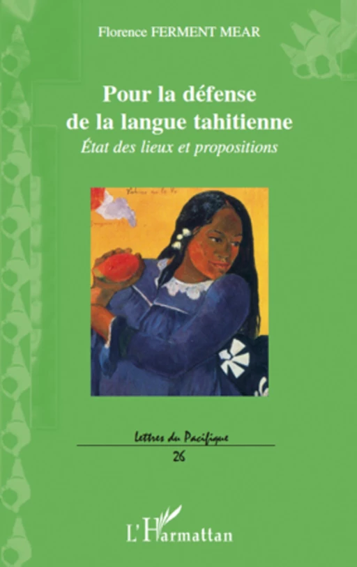 Pour la défense de la langue tahitienne - Florence Ferment Mear - Editions L'Harmattan