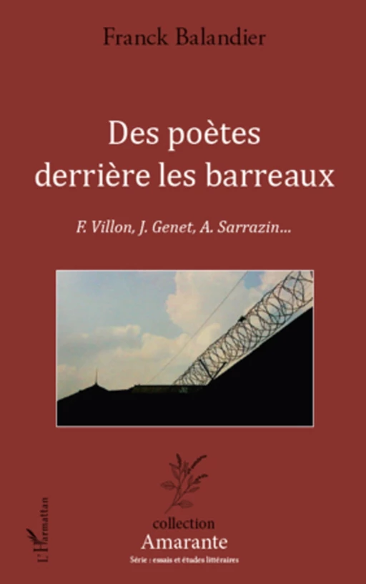 Des poètes derrière les barreaux - Franck Balandier - Editions L'Harmattan