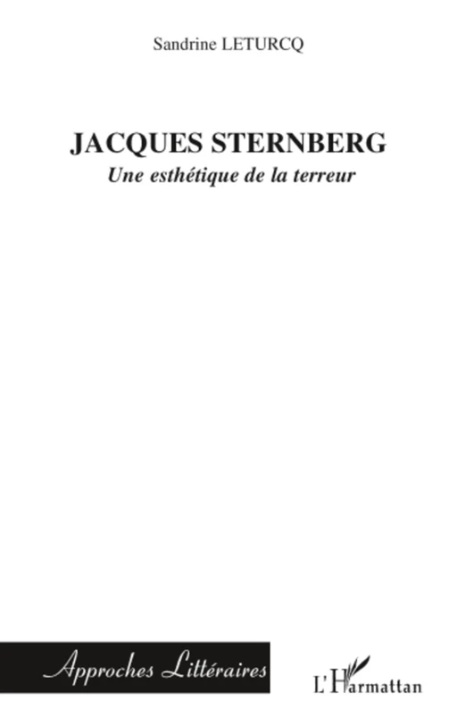 Jacques Sternberg - Sandrine Leturcq - Editions L'Harmattan