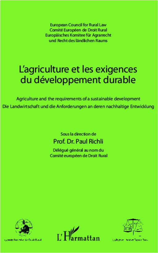 L'agriculture et les exigences du développement durable - Paul Richli - Editions L'Harmattan