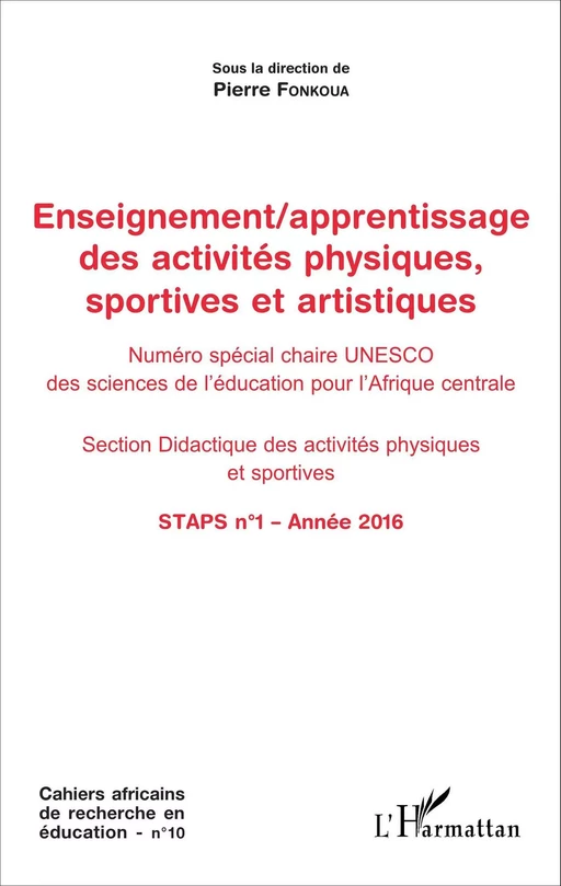 Enseignement / apprentissage des activités physiques, sportives et artistiques - Pierre Fonkoua - Editions L'Harmattan