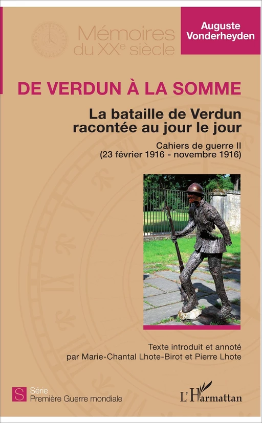 De Verdun à la Somme - Auguste Vonderheyden - Editions L'Harmattan