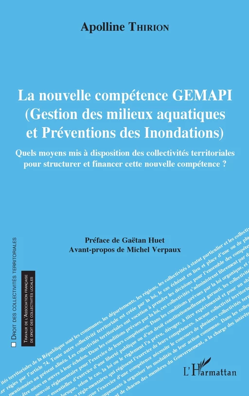 La nouvelle compétence GEMAPI - Apolline Thirion - Editions L'Harmattan