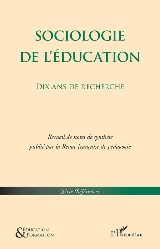 Sociologie de l'éducation -  - Editions L'Harmattan