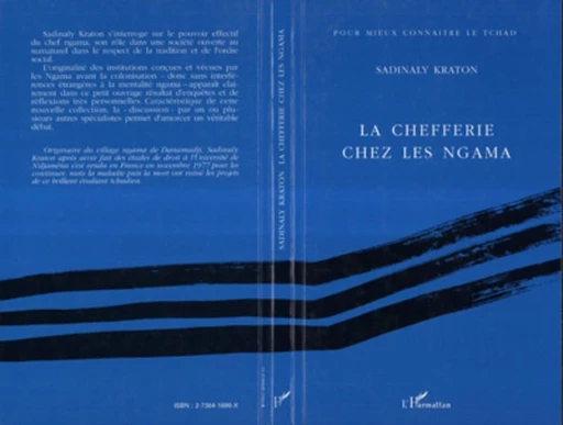 La chefferie chez les Ngama - Sadinaly Kraton - Editions L'Harmattan