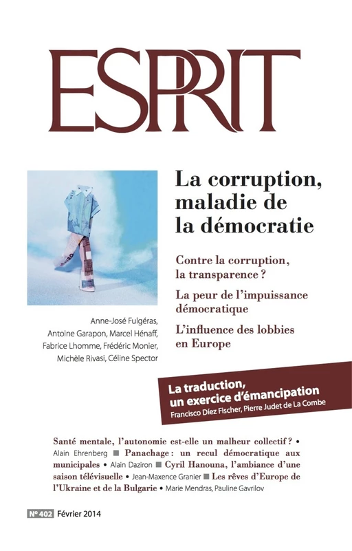 Esprit février 2014 - La corruption, maladie de la démocratie -  Collectif - Revue Esprit