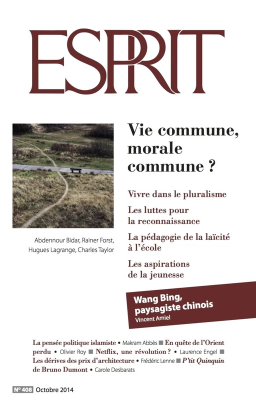 Esprit octobre 2014 - Vie commune, morale commune ? -  Collectif - Revue Esprit