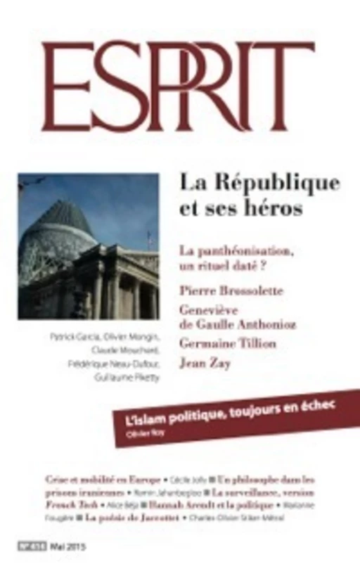 Esprit mai 2015 - République et ses héros -  Collectif - Revue Esprit