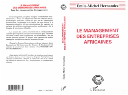 Le management des entreprises africaines - Emile-Michel Hernandez - Editions L'Harmattan