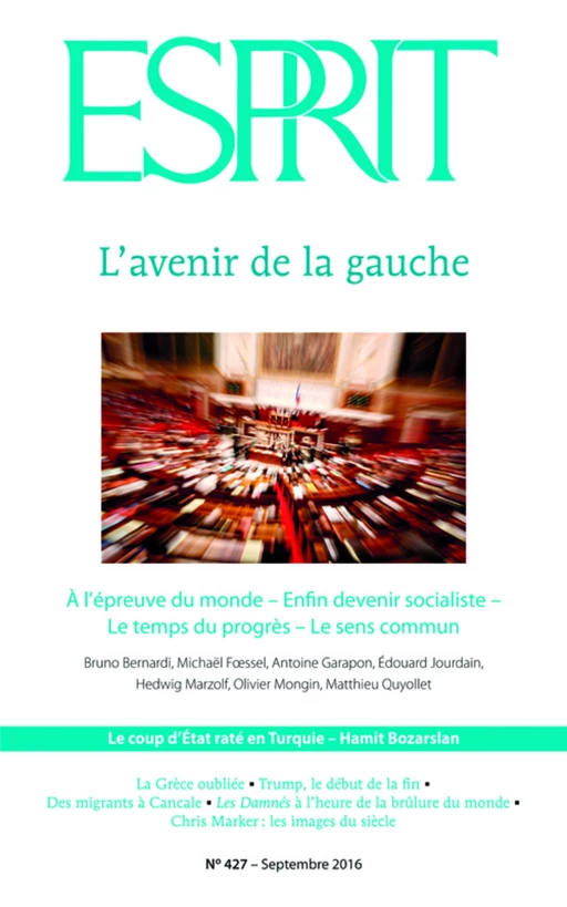 Esprit septembre 2016 - L'avenir de la gauche -  Collectif - Revue Esprit