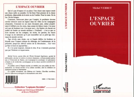 L'espace ouvrier - Michel Verret - Editions L'Harmattan