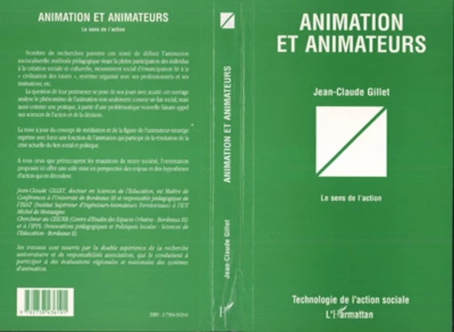 ANIMATION ET ANIMATEURS - Jean-Claude Gillet - Editions L'Harmattan