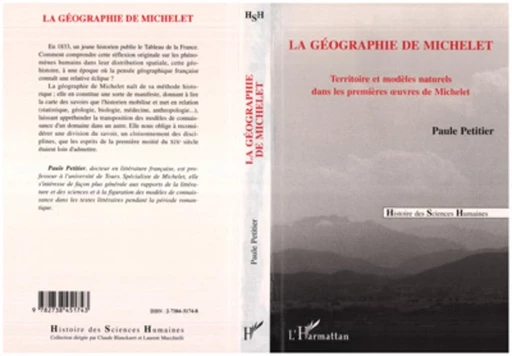 La géographie de Michelet - Paule Petitier - Editions L'Harmattan