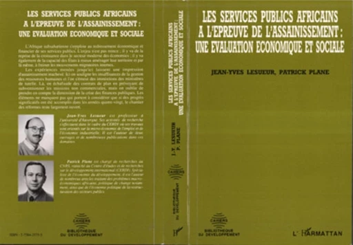 Les services publics africains à l'épreuve de l'assainissement : une évaluation économique et sociale -  - Editions L'Harmattan