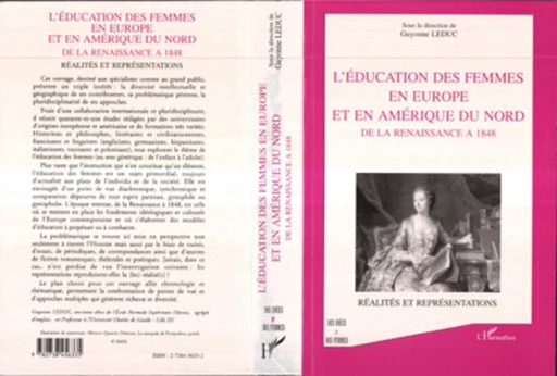 L'éducation des femmes en Europe et en Amérique du Nord de la Renaissance à 1848 -  Leduc guyonne - Editions L'Harmattan