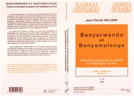 Banyarwanda et Banyamulenge - Jean-Claude Willame - Editions L'Harmattan