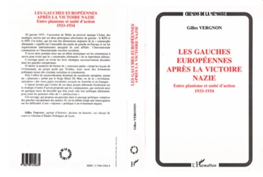 Les gauches européennes après la victoire nazie - Gille Vergnon - Editions L'Harmattan