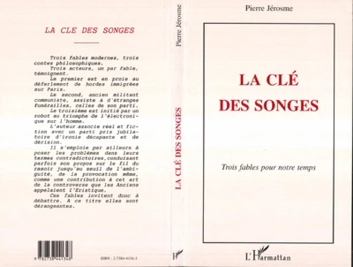 La clé des songes - Pierre Jerosme - Editions L'Harmattan